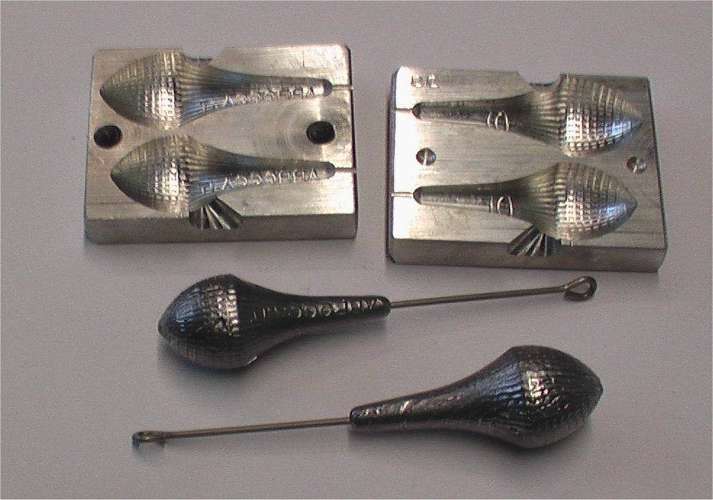 Moldes para plomos de pesca