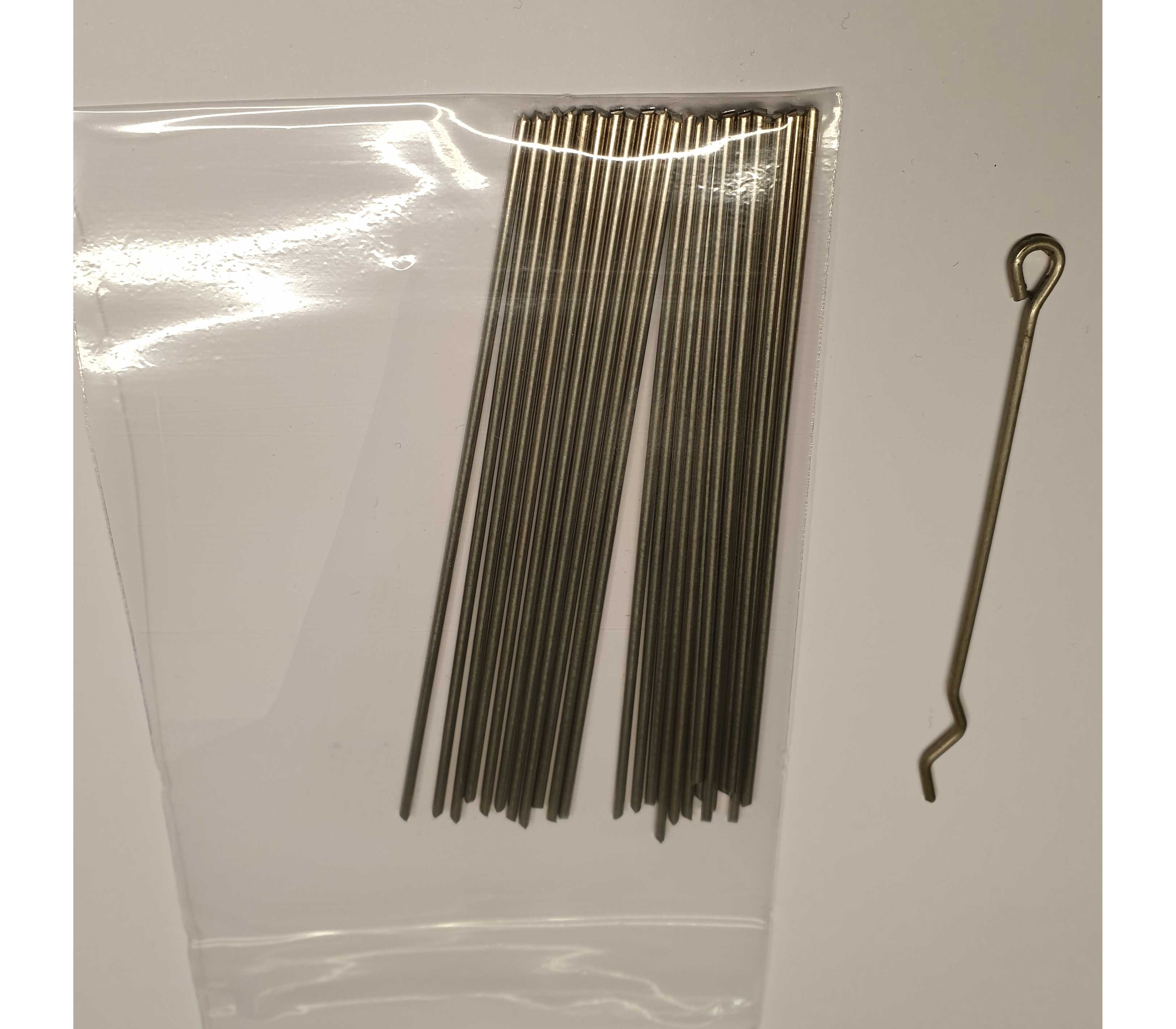 25- astine in acciaio inox diam. 2,0 mm per realizzare Long tail